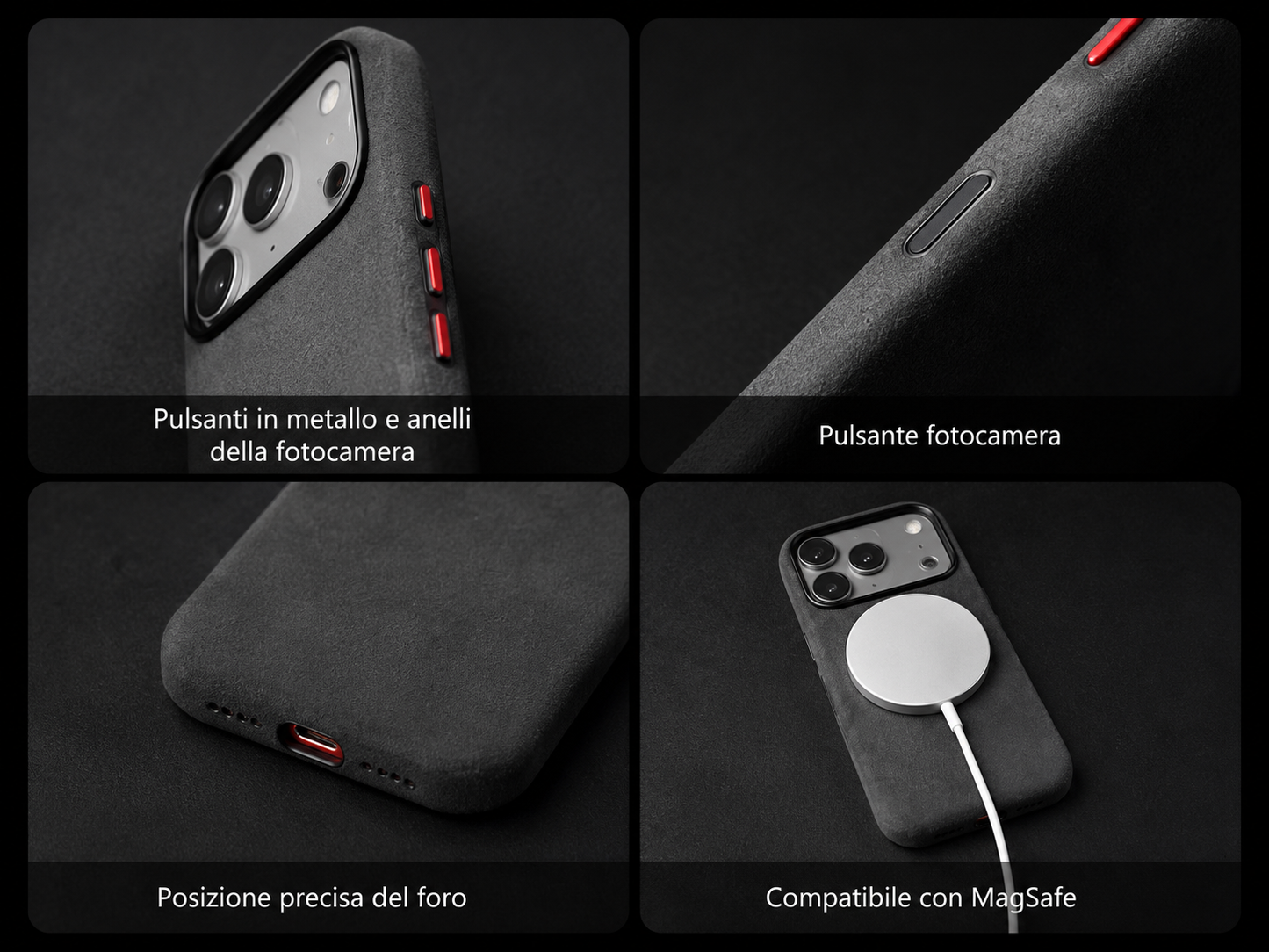 Custodia magnetica in alcantara