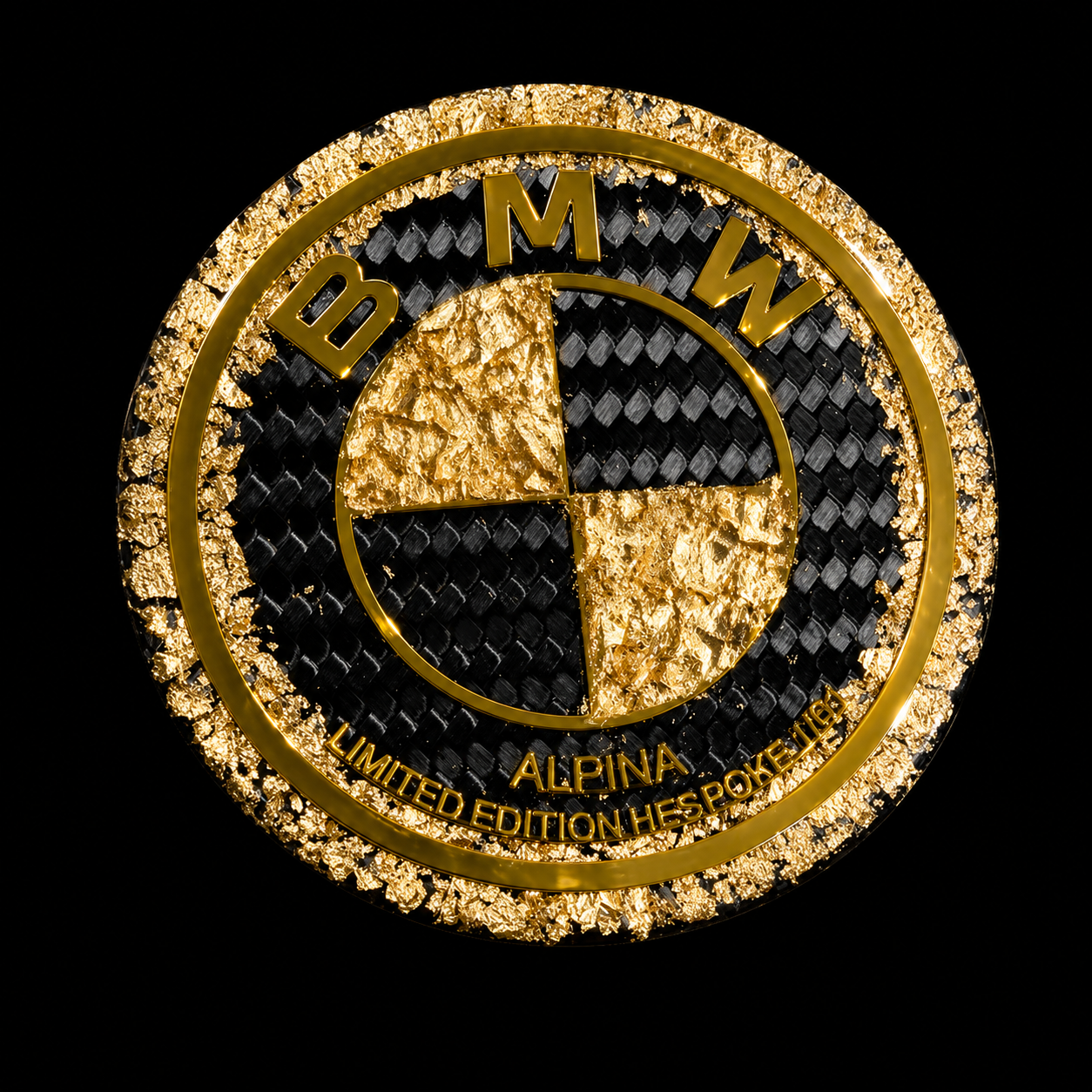 Logo Bmw In Metallo e Oro placcato, carbonio