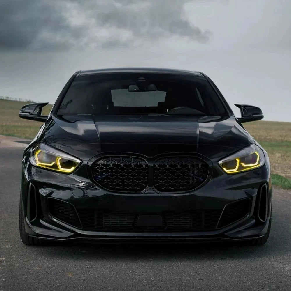Luci diurne a LED Angel Eyes color ambra per BMW Serie 1 F40 116i 118i 120i 128ti M135i 116d 118d 120d 2019-2024