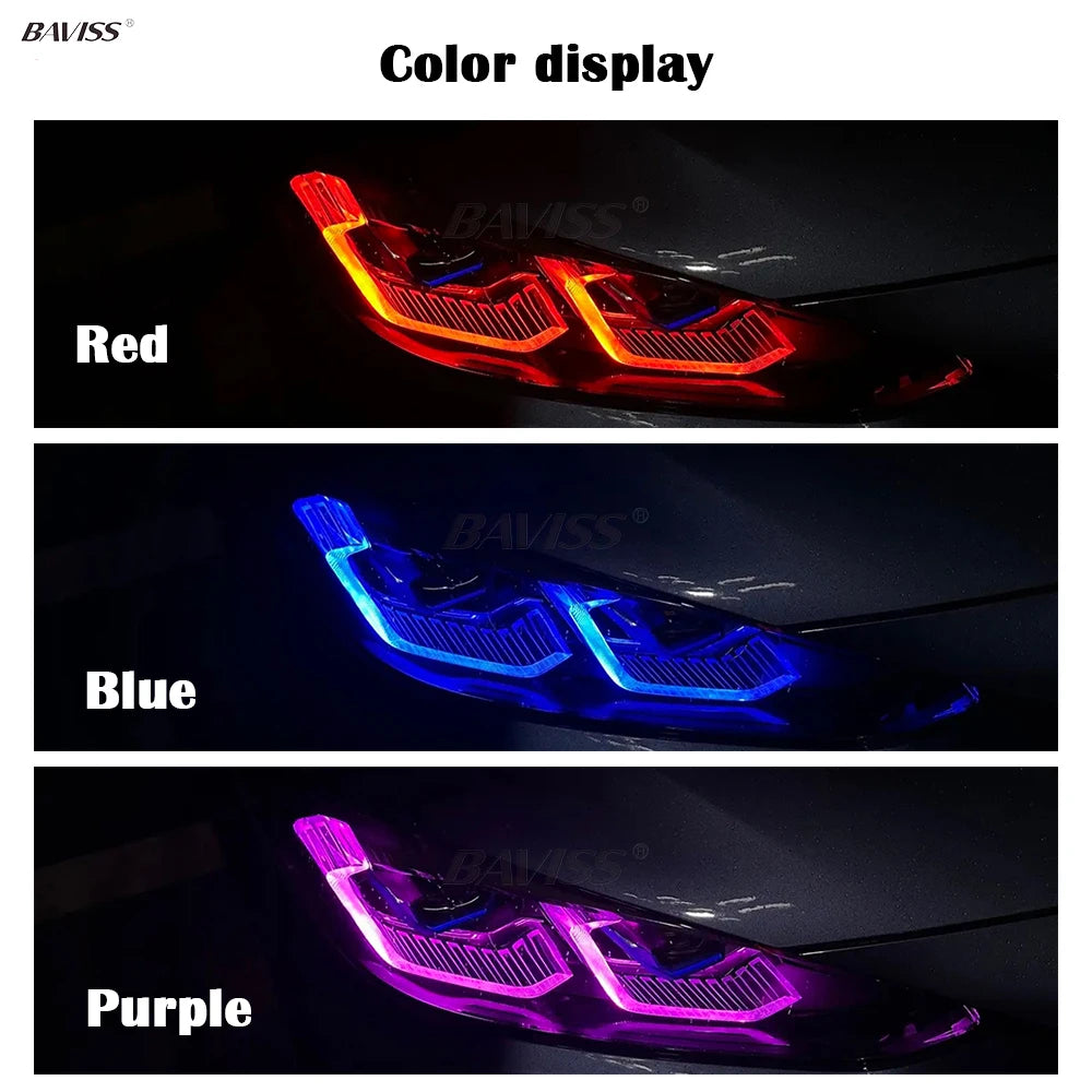 Luci diurne a LED Angel Eyes color ambra per BMW Serie 1 F40 116i 118i 120i 128ti M135i 116d 118d 120d 2019-2024