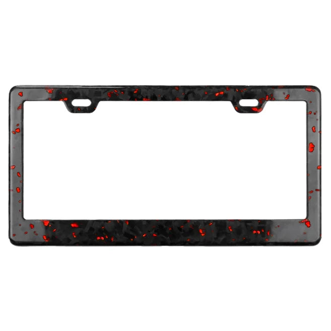 Cornici portatarga auto personalizzate in fibra di carbonio antiruggine, supporto universale personalizzabile con viti e tappi, 2 fori