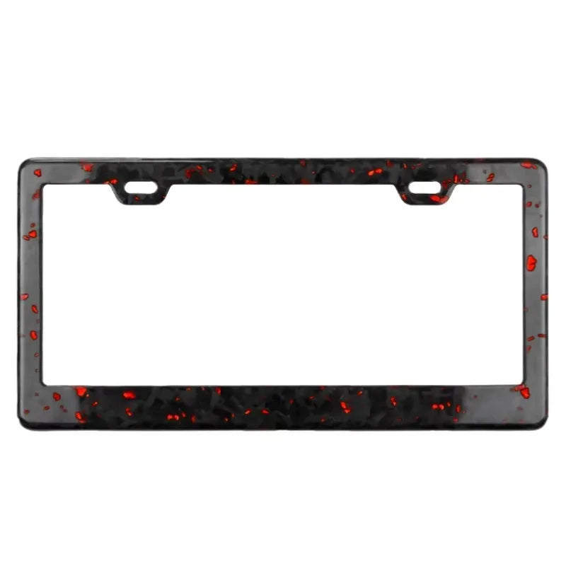 Cornici portatarga auto personalizzate in fibra di carbonio antiruggine, supporto universale personalizzabile con viti e tappi, 2 fori