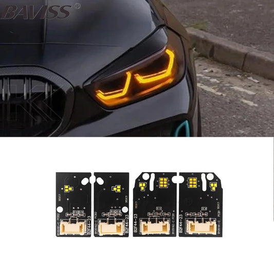 Luci diurne a LED Angel Eyes color ambra per BMW Serie 1 F40 116i 118i 120i 128ti M135i 116d 118d 120d 2019-2024