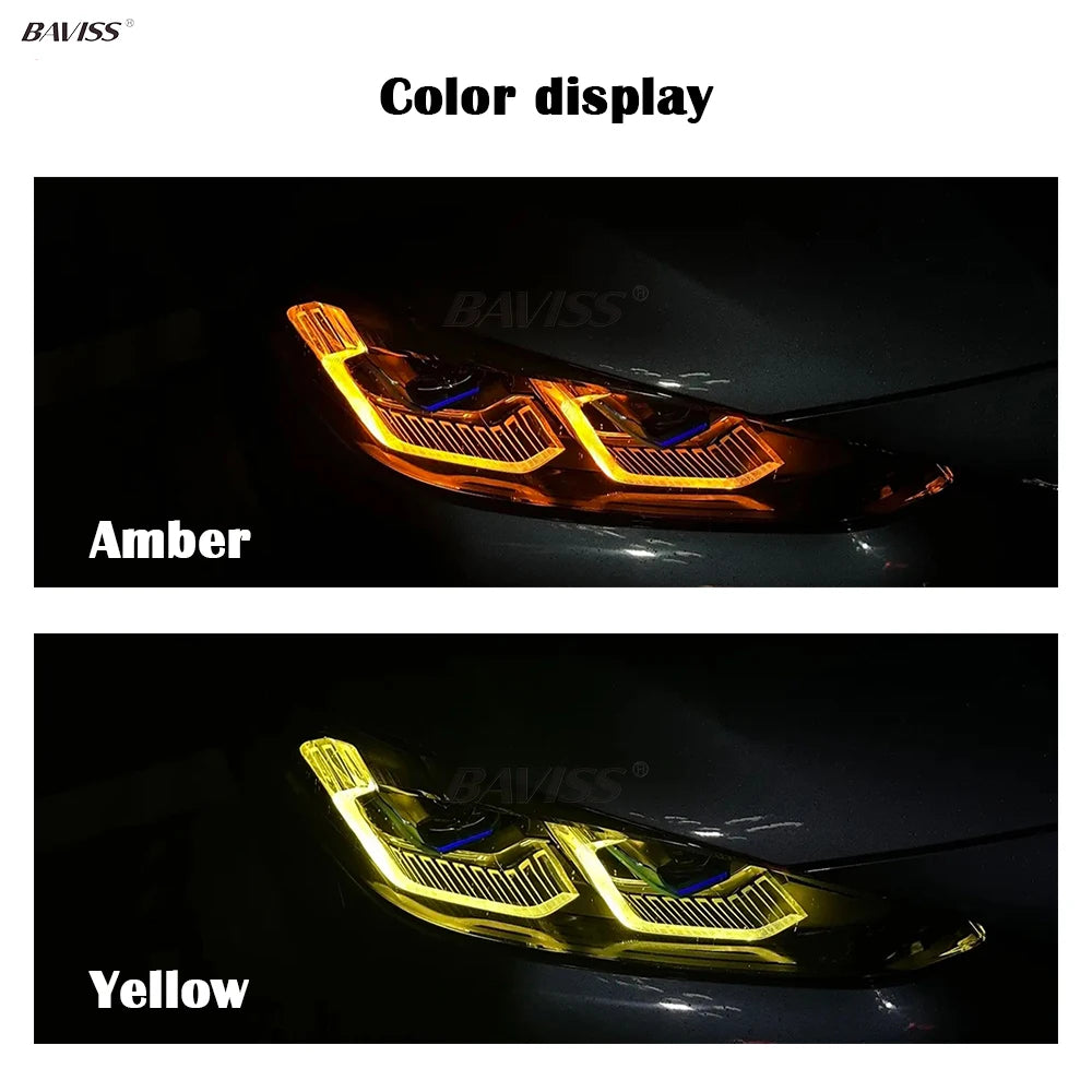 Luci diurne a LED Angel Eyes color ambra per BMW Serie 1 F40 116i 118i 120i 128ti M135i 116d 118d 120d 2019-2024