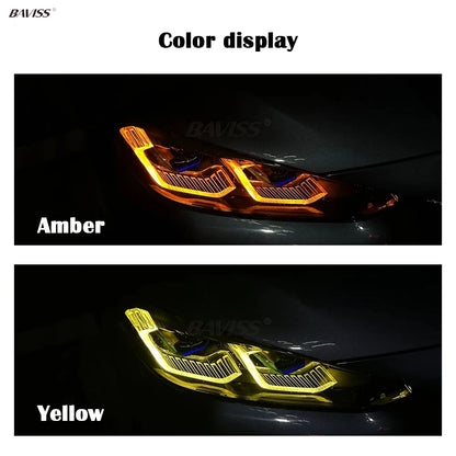 Luci diurne a LED Angel Eyes color ambra per BMW Serie 1 F40 116i 118i 120i 128ti M135i 116d 118d 120d 2019-2024