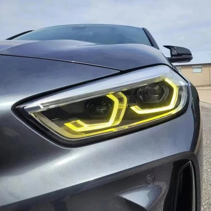 Luci diurne a LED Angel Eyes color ambra per BMW Serie 1 F40 116i 118i 120i 128ti M135i 116d 118d 120d 2019-2024