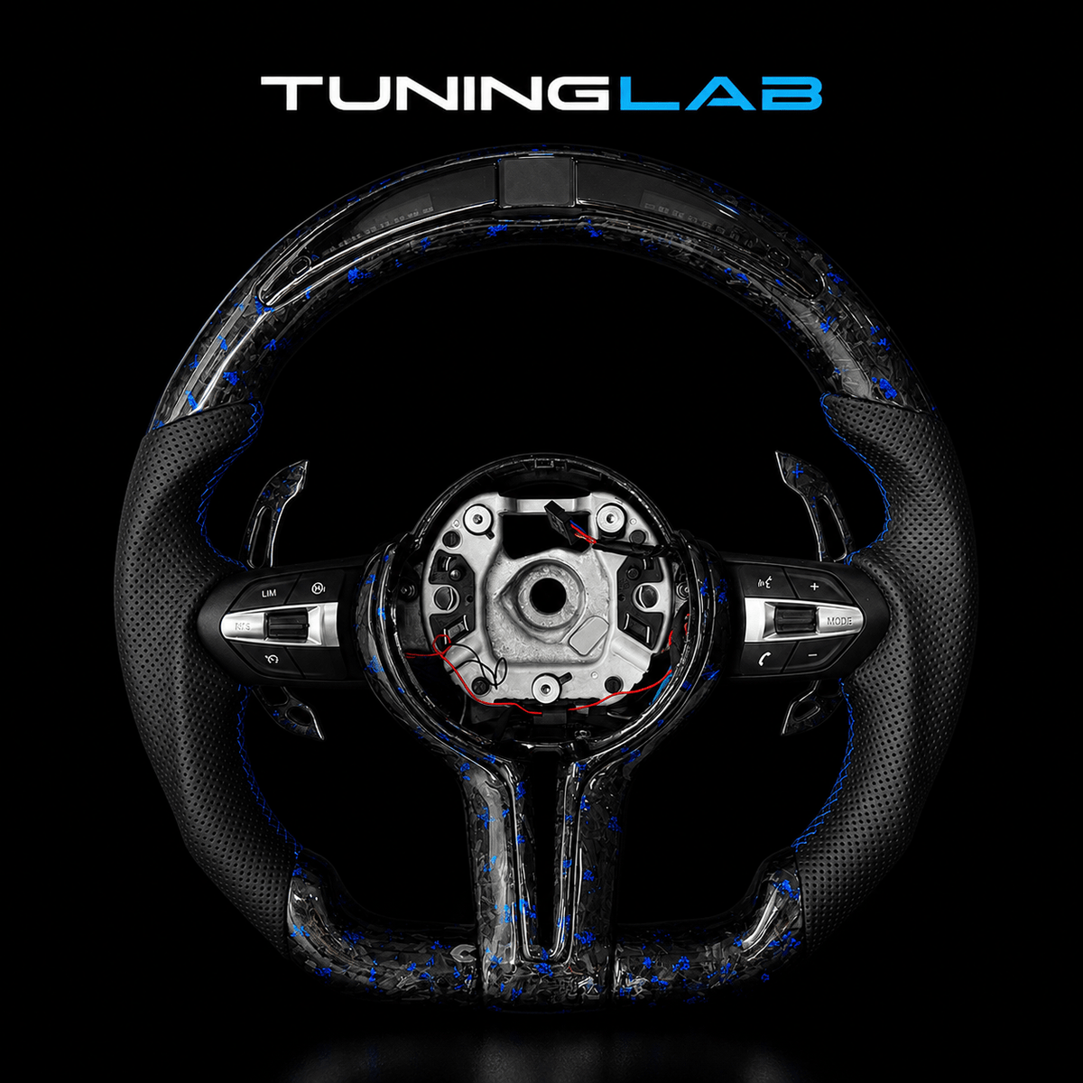 Volante Sportivo BMW in Carbonio Forged Blue Edition con Display LED - TuningLabTuningLabVolante Sportivo BMW in Carbonio Forged Blue Edition con Display LEDVolante Sportivo BMW in Carbonio Forged Blue Edition con Display LEDTuningLab